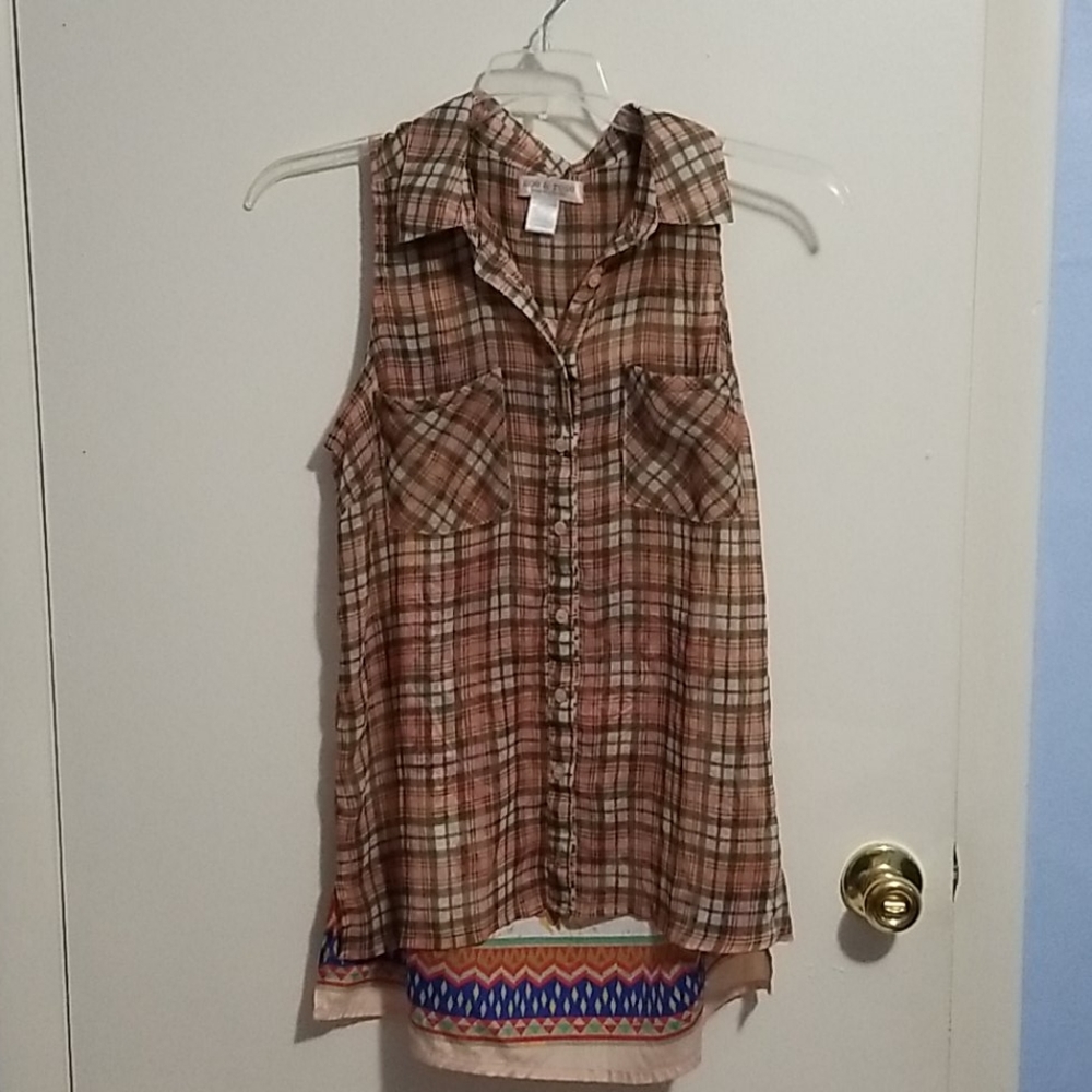 Zoe And Rose Band Of Gypsies M Tank Top Blouse